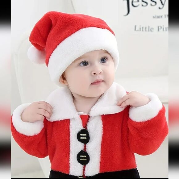 One PieceToddler Santa Claus Outfit Snowsuit Costume (Includes Hat) Sz 18-24 Mo - Picture 7 of 7